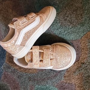 Girl toddler size 7 gold sparkle vans
